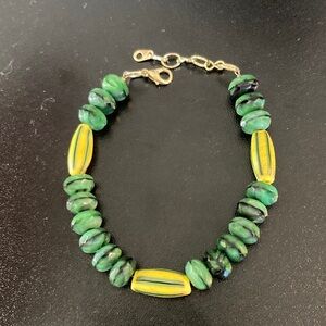 Elegant Green and Yellow Beaded Bracelet